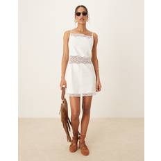 Abercrombie & Fitch Dresses Abercrombie & Fitch Spaghetti Strap Square Neck Lace Trim Mini Dress White
