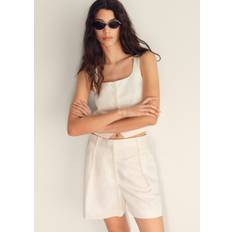 Mango Overtøj Mango Linenblend Suit Waistcoat Kvinde - White