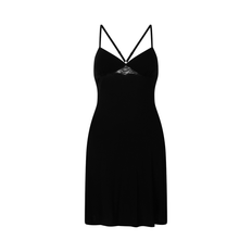 Negligés Hunkemöller Jersey-Slipdress mit Spitze am Röcken - Schwarz