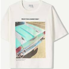 Bershka Kläder Bershka Kortärmad T-shirt Med Tryck - Vit