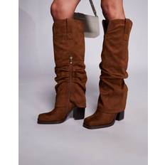 Kalvin Knähöga Boots Mocka Nedvikt Design - Ljusbrun