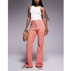 Red Jeans River Island Relaxed Flare Jean - Red Stripe