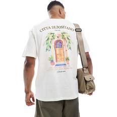 Jack & Jones Oversized T-Shirt With Positano Back Print Cream