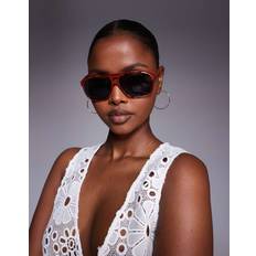 Thin Frame Aviator Sunglasses - Orange