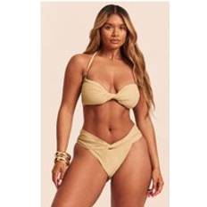 Green Bikini Tops PrettyLittleThing Shape Bandeau Bikini Top - Olive Twist