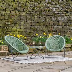Green Outdoor Lounge Sets August Grove Gella Wicker 2 Person Garden Green Outdoor Lounge Set