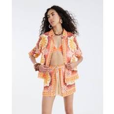 Orange - Oxford Shirts River Island Long Sleeve Graphic Print Shirt - Orange