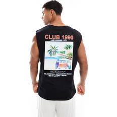 Jack & Jones Tank Tops Jack & Jones Vest With Club 1990 Back Print Black