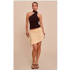 Modal Skirts PrettyLittleThing Lemon Modal Asymmetric Mini Skirt - Lemon