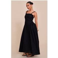 Black - Midi Dresses PrettyLittleThing Braided V Waist Midaxi Dress - Black