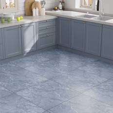 Flooring Ivy Bronx 8 Pcs 80x80cm Realistic Stone Texture Self Adhesive PVC Flooring Grey
