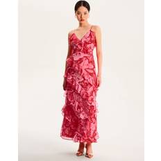Missy Floral Ruffle Dress - Red