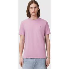 AllSaints Clothing AllSaints Brace Organic Cotton Slim Fit Short Sleeve Logo T-Shirt - Ashed Purple