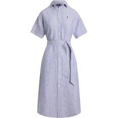 Polo Ralph Lauren Stripes Dresses Polo Ralph Lauren Robe Chemise Midi Lin Shirt Dress - Blanc