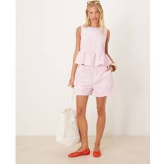 Ternede Shorts Vila Gingham Shorts Co-Ord - Pink/White