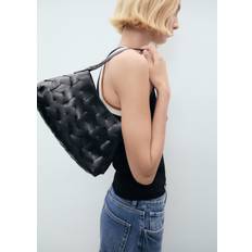 Viskose Toppe Mango Knitted Top Med Kontrastkanter - Black