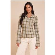PrettyLittleThing Fitted Check Shirt - Green