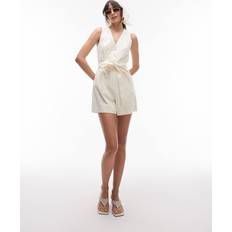 & Other Stories Kläder & Other Stories Figursydd Playsuit Med Skärp Och V-Ringning Ljusbeige