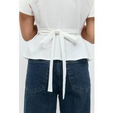 Gina Tricot Tricot-Tie Top-Topper Med Knyting - Hvit