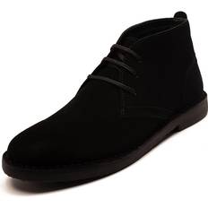 Men Chukka Boots Off The Hook Sahara Suede Leather Casual Lace-Up Chukka Boots - Black