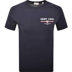 Gant L T-shirts Gant Original Graphic T Shirt - Navy