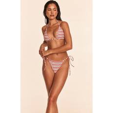 Red Bikinis PrettyLittleThing Red Stripe Triangle Bikini Top - Red