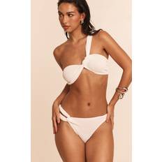 PrettyLittleThing Crinkle One Shoulder Bikini Top - White
