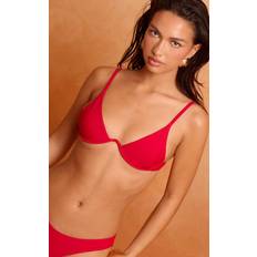 Red Bikinis PrettyLittleThing Underwired High Apex Bikini Top - Deep Red