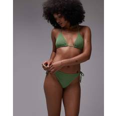 & Other Stories Textured Crinkle Side Tie Bikini Bottom Green