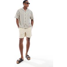 River Island Skjortor River Island Rutig Skjorta Med Platt Krage - Naturlig