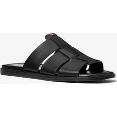 Badesandaler Michael Kors Leather Slide Sandal - Black