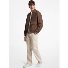 Michael Kors Suede Bomber Jacket - Brown