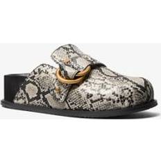 Træsko Michael Kors MK Jaden Snake Embossed Leather Clog - Natural