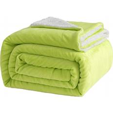 Natur Pur Throw Blanket Bed Sofa Throw Soft Cosy Large Sherpa 270cm x 230cm Blankets Green