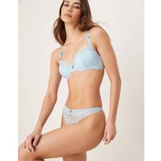 Afina Eyelash Lace Thong - Baby Blue