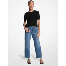 Michael Kors MK Straight-Leg Stretch Denim Jean - Blue