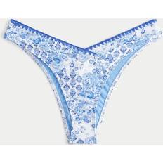 Hollister Blåblommig Bikiniunderdel I Cheeky-Modell Med Hög Benskärning - Blåblommig