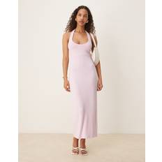 Gina Tricot Tie Up Backless Halterneck Midaxi Dress - Pink