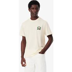 Lacoste Beige Överdelar Lacoste T-shirt Med Broderat Emblem - Vit/A