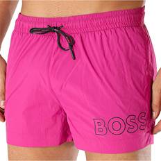 Pink Swimming Trunks Boss Orange Logo Swim Shorts - Pink