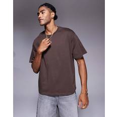 Oversized Firkantet T-shirt - Brun