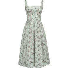 Mariabella Floral Flared Dress - Green