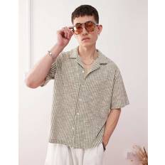 Weekday Resort Shirt - Khaki/Off/White Stripe