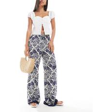 New Look Floral Wide Leg Trousers - Blue