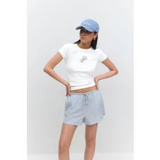 Gina Tricot T-shirts Gina Tricot Short Sleeve Slim Fit Seashell Print Tee - White