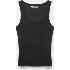 Pull&Bear Ribbed Tank Top - Black