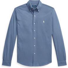 Polo Ralph Lauren Skjortor Polo Ralph Lauren Ultralätt Skjorta Med Ikonlogga I Pikémesh - Blå
