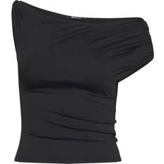 Gina Tricot Off The Shoulder Slinky Jersey Top - Black