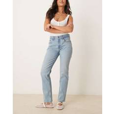 Abercrombie & Fitch Jeans Abercrombie & Fitch Curve Love Jeans Medelhög Midja Ljusblå