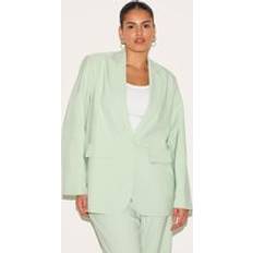 PrettyLittleThing Plus Sage Tailored Structured Blazer - Sage
